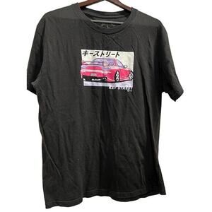 Key Street black logo tee pink japanese car sz L